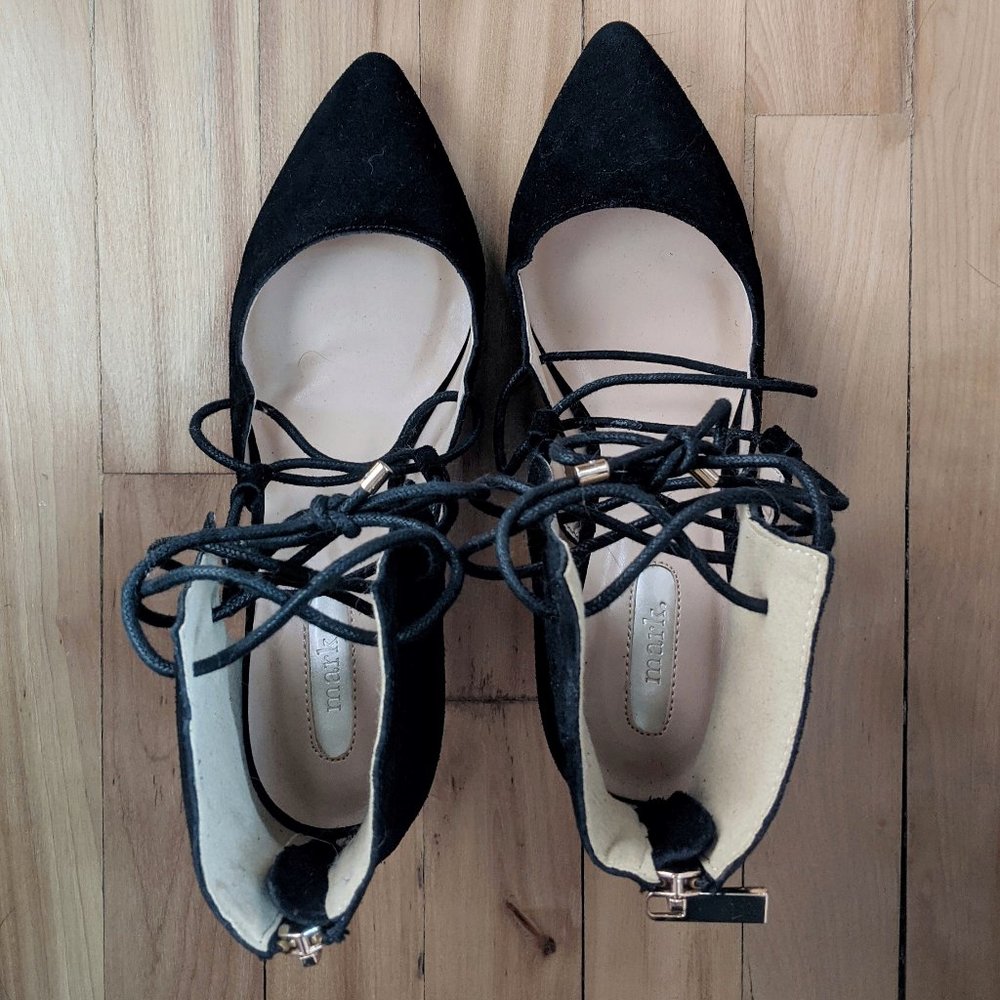 Mark black suede Odyssey high heel shoes